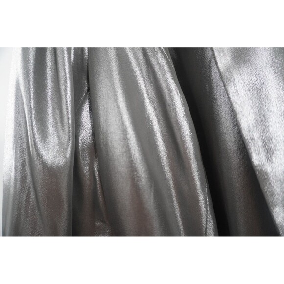 Anthropologie Maeve Zada Metallic Silver Blazer Longline DiscoChic Jacket Sz 20W - Picture 7 of 10